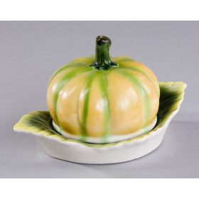 DHH0268 porcelán levél tálka fedéllel